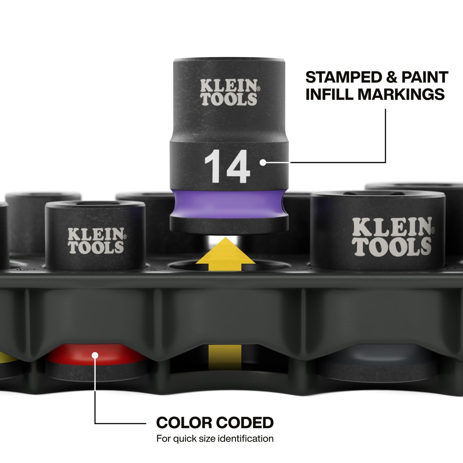 10-Piece Metric Impact Socket Set with Sleeve & Carabiner, 3/8″ Drive, Color-Cod