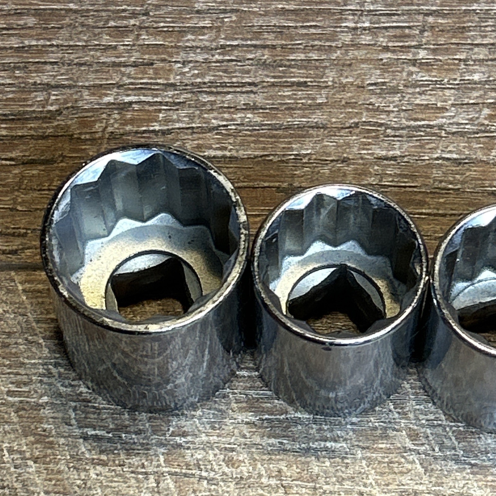 10 Piece Vintage Craftsman 1/2″ Drive 12 Point Metric Socket Set Made In USA