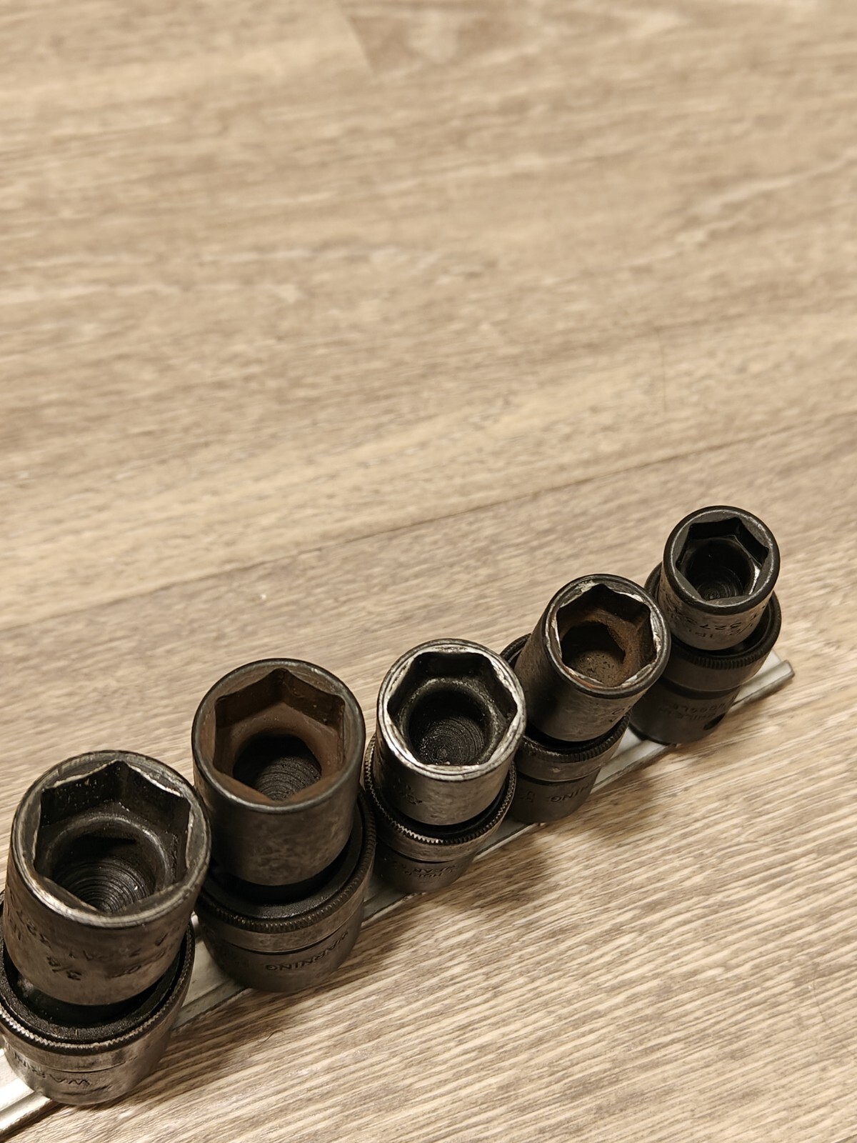 Snap On Tools USA 1/2 Drive SAE 5pc Impact Swivel Universal Socket Set Vintage