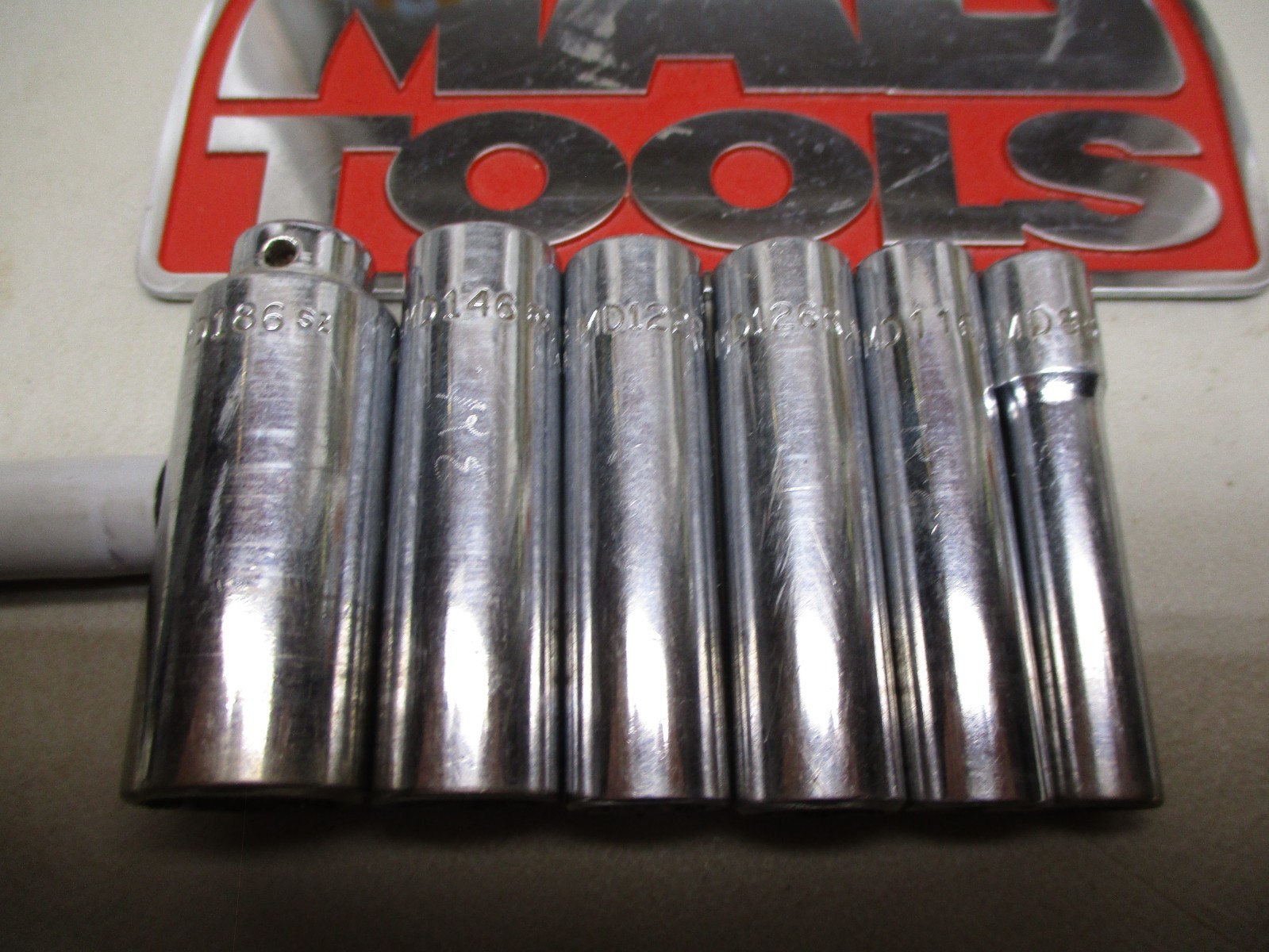 MAC TOOLS 1/4″ DP SOCKET 6PCS 1/4″ ,11/32″, 3/8, 7/16, 9/16 ALL 6PT, 1 3/8″ 12PT