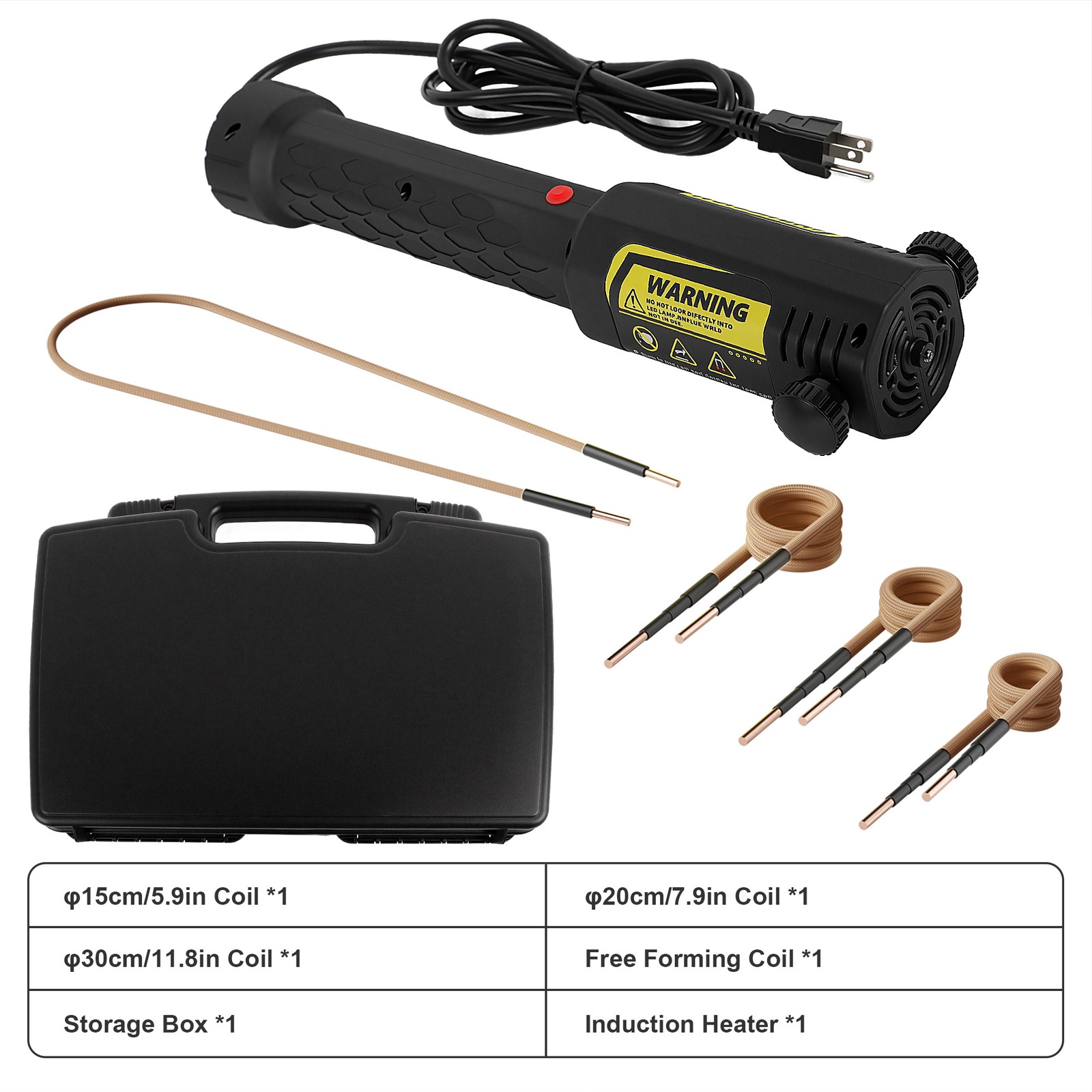 Magnetic Induction Heater Kit 1100W for Automotive LED Light Tools Free Coils