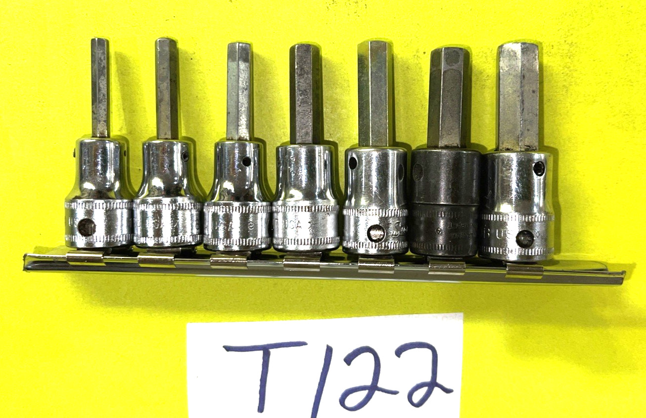 SNAP-ON TOOLS 7 PIECE 3/8 DRIVE METRIC HEX BIT SOCKET DRIVER SET 4MM TO 10MM