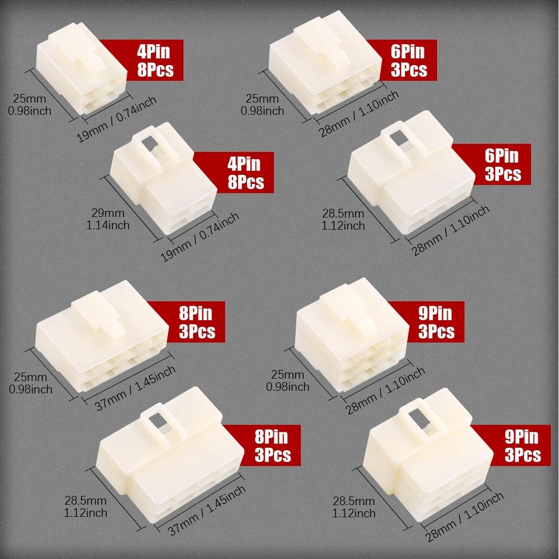 Hilitchi 6.3MM Electrical Automotive Wire Connectors Assortment Kit-400Pcs
