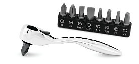 Titan 11205 3-1/2-Inch Offset Micro Ratcheting Bit Driver and Bit Set – Offse…