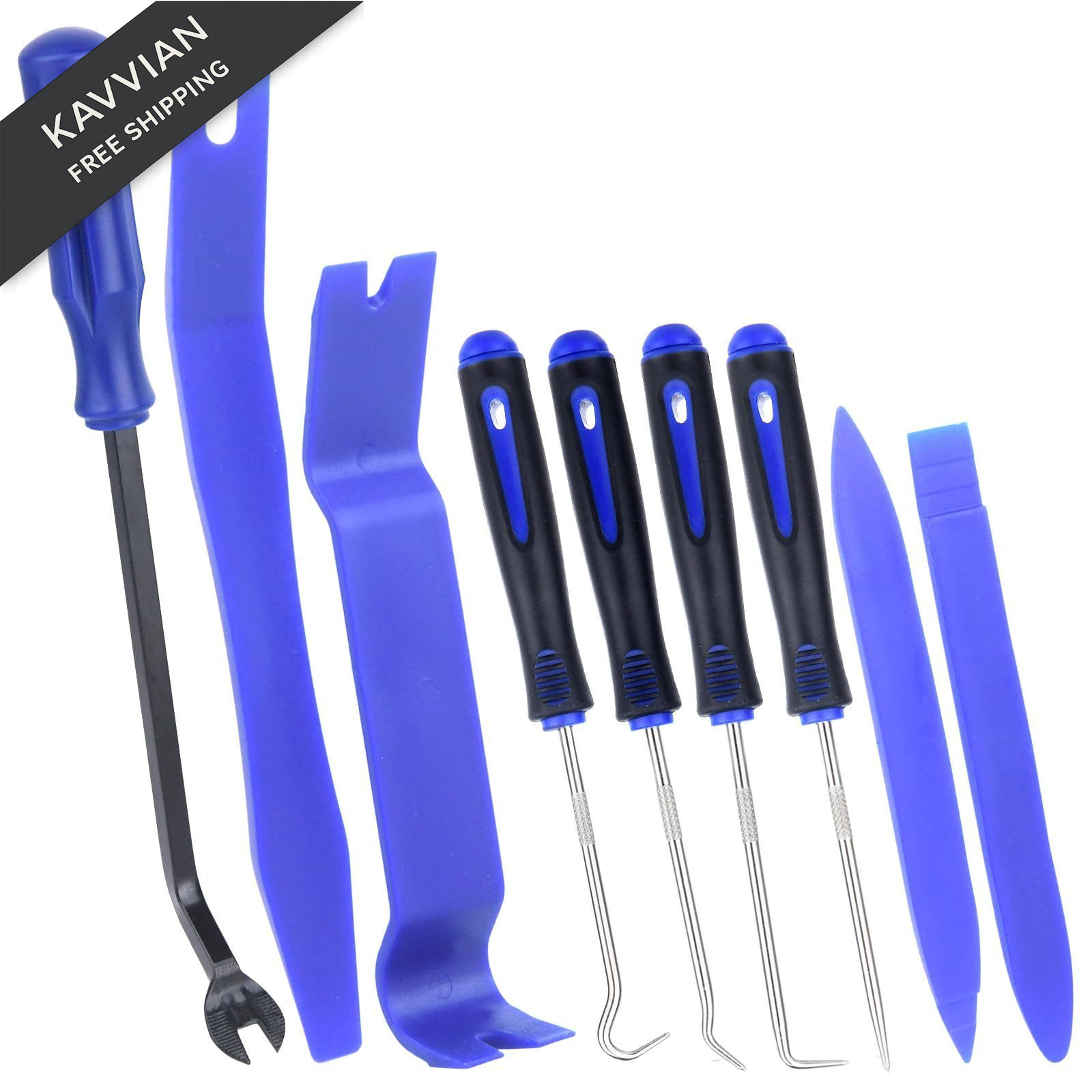 Xinodle 9Pcs Auto Trim Removal Tool Kit with Plastic Pry Tool, Fastener Clip…