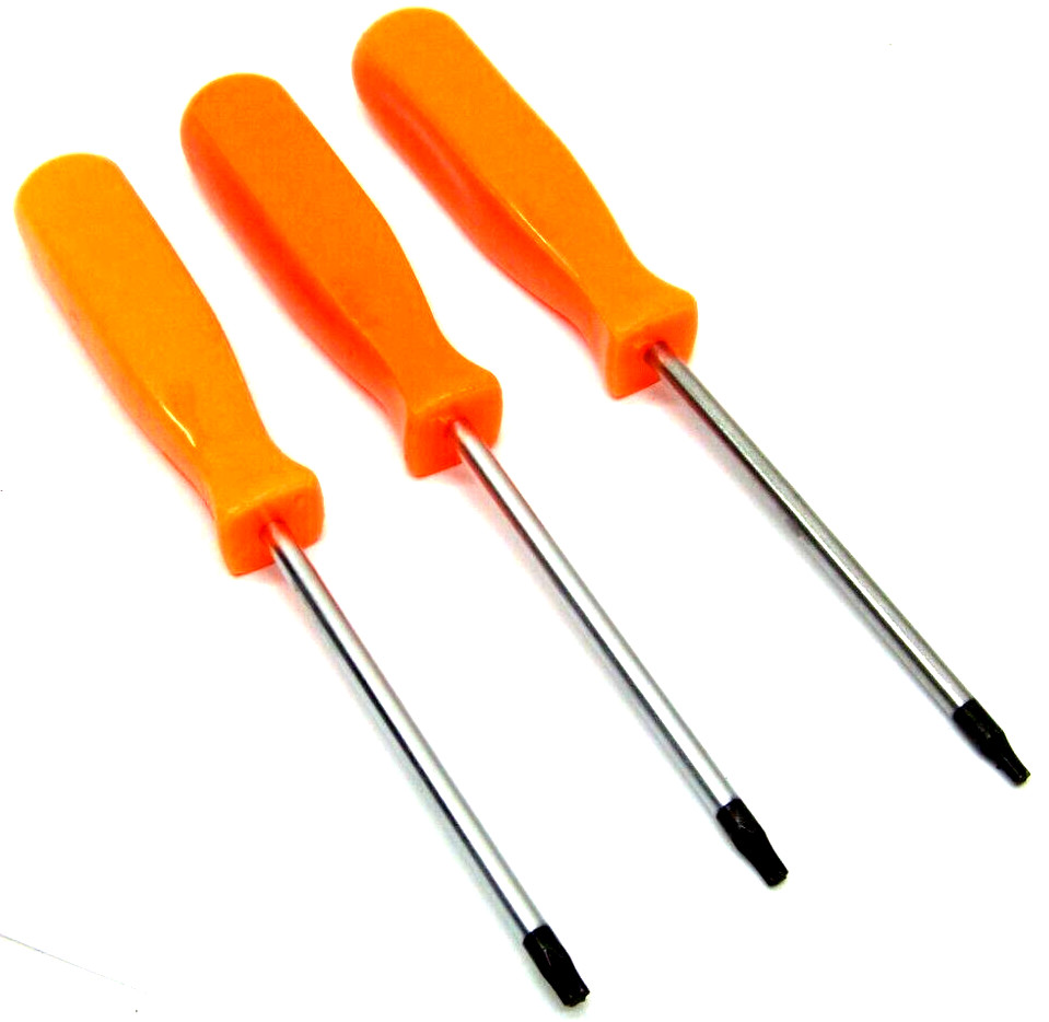 3 pc Torx Screwdriver Magnetic Tip Torque T15 T20 T25 x 4″ Heate Treated Neon
