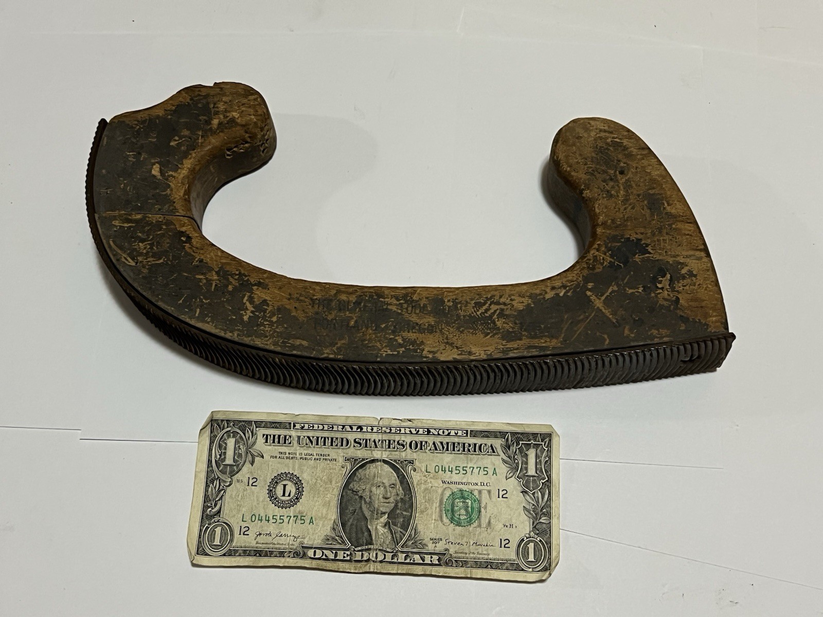 Vintage General Tool Co Curved Wood Handle File Holder with Rasp Auto Body USA