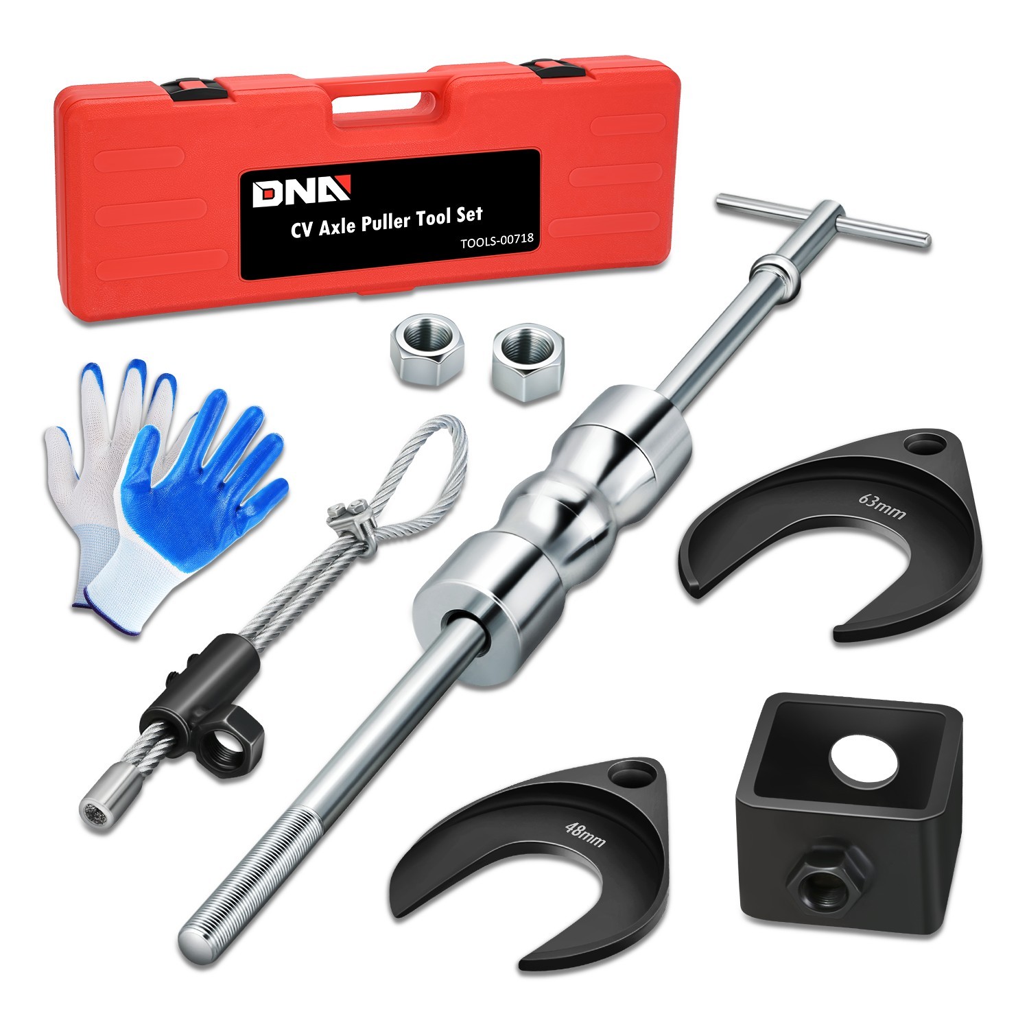 Carbon Steel 48/63mm CV Joint Axle Puller Tool CV Removal Tool Set Slide Hammer