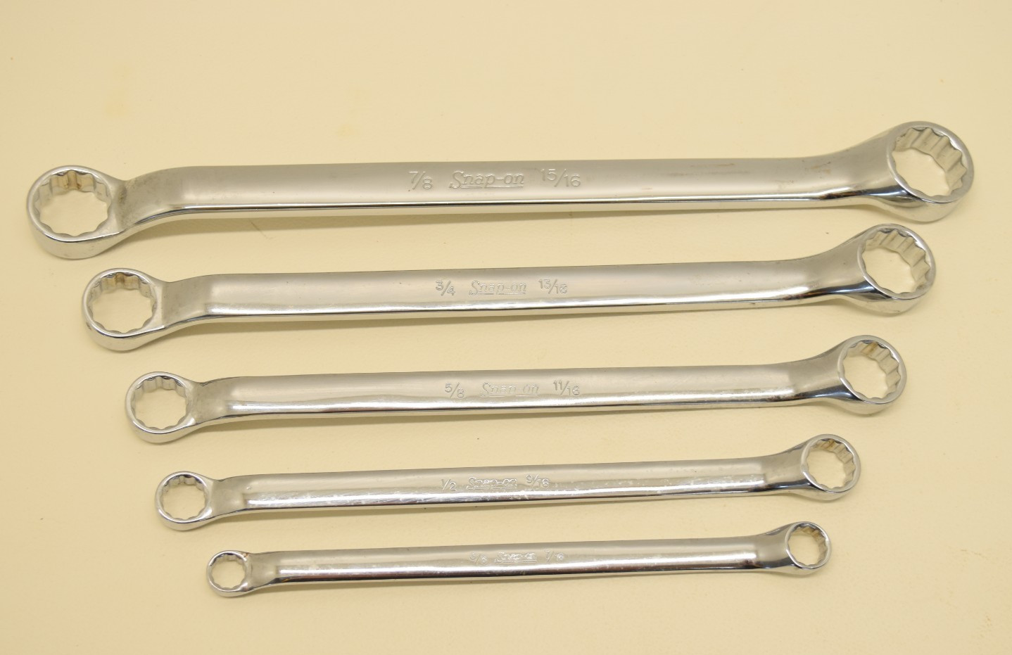 Snap On 5pc 12-Point SAE Box End Offset Wrench Set XB2830-XB1214 15/16″-3/8″