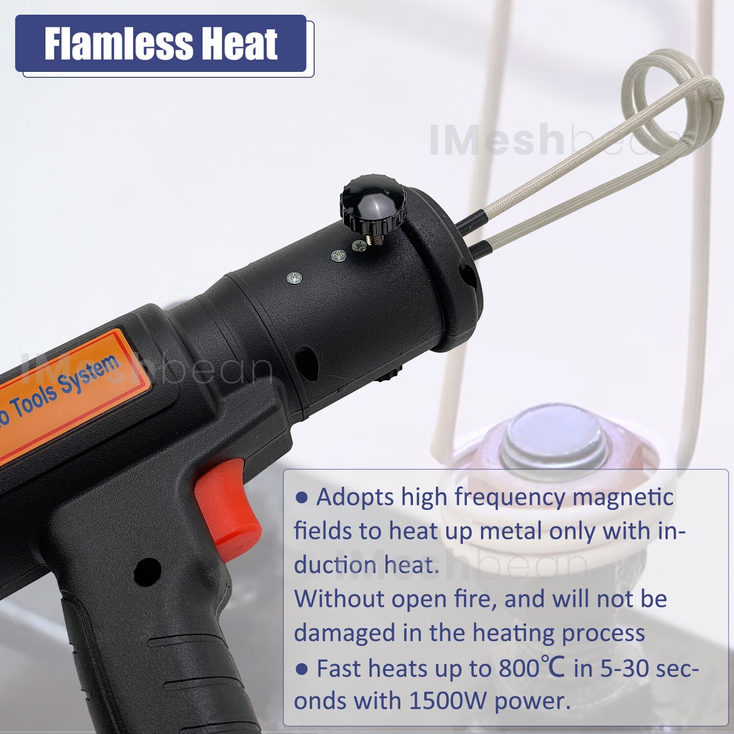 1500W Magnetic Induction Heater Kit Tool for Automotive Flameless Heat+10 Coils