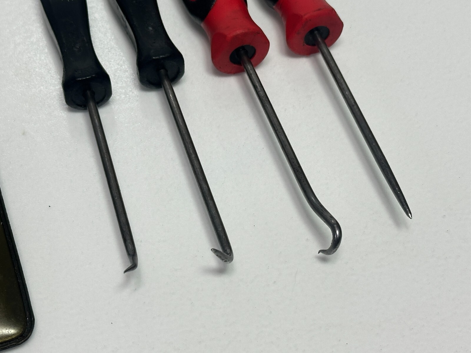 Snap On Tools USA 4pc Black Hard Handle / Red Soft Mini Pick Set w/Pouch ASA204