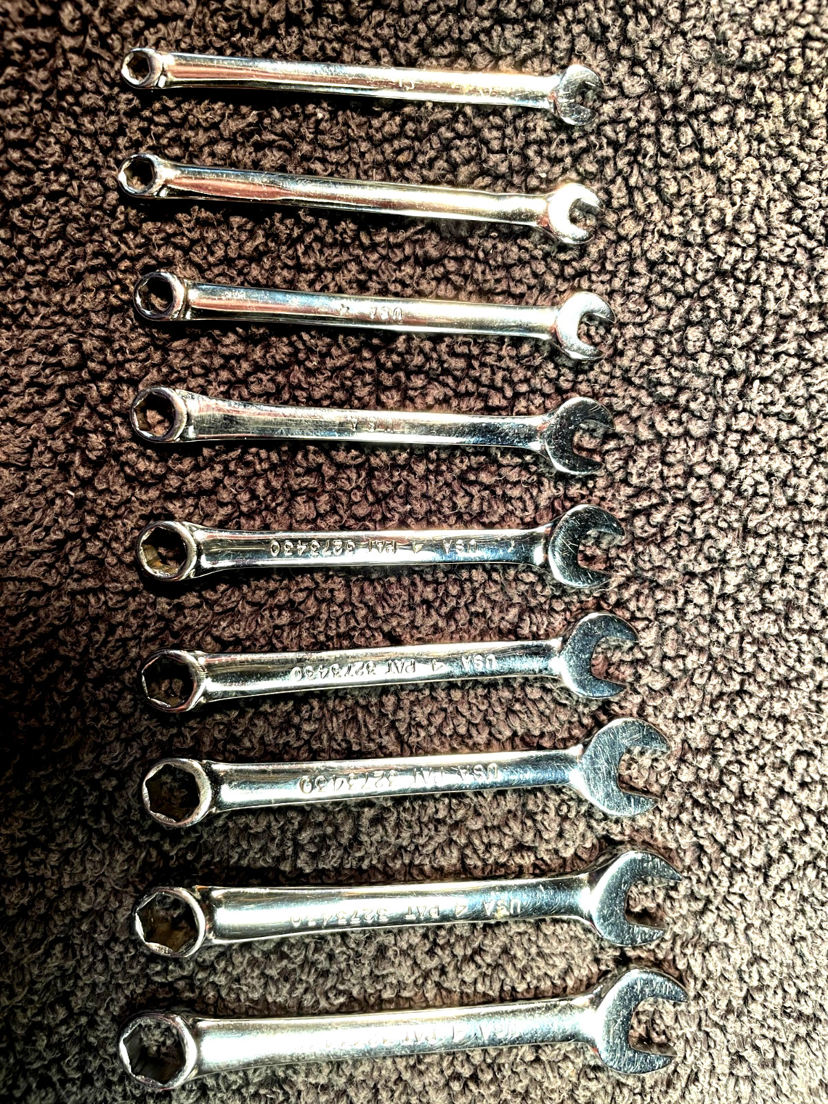 Vintage Snap-On C90 Ignition Wrench Set. 9 Pieces underlined logo
