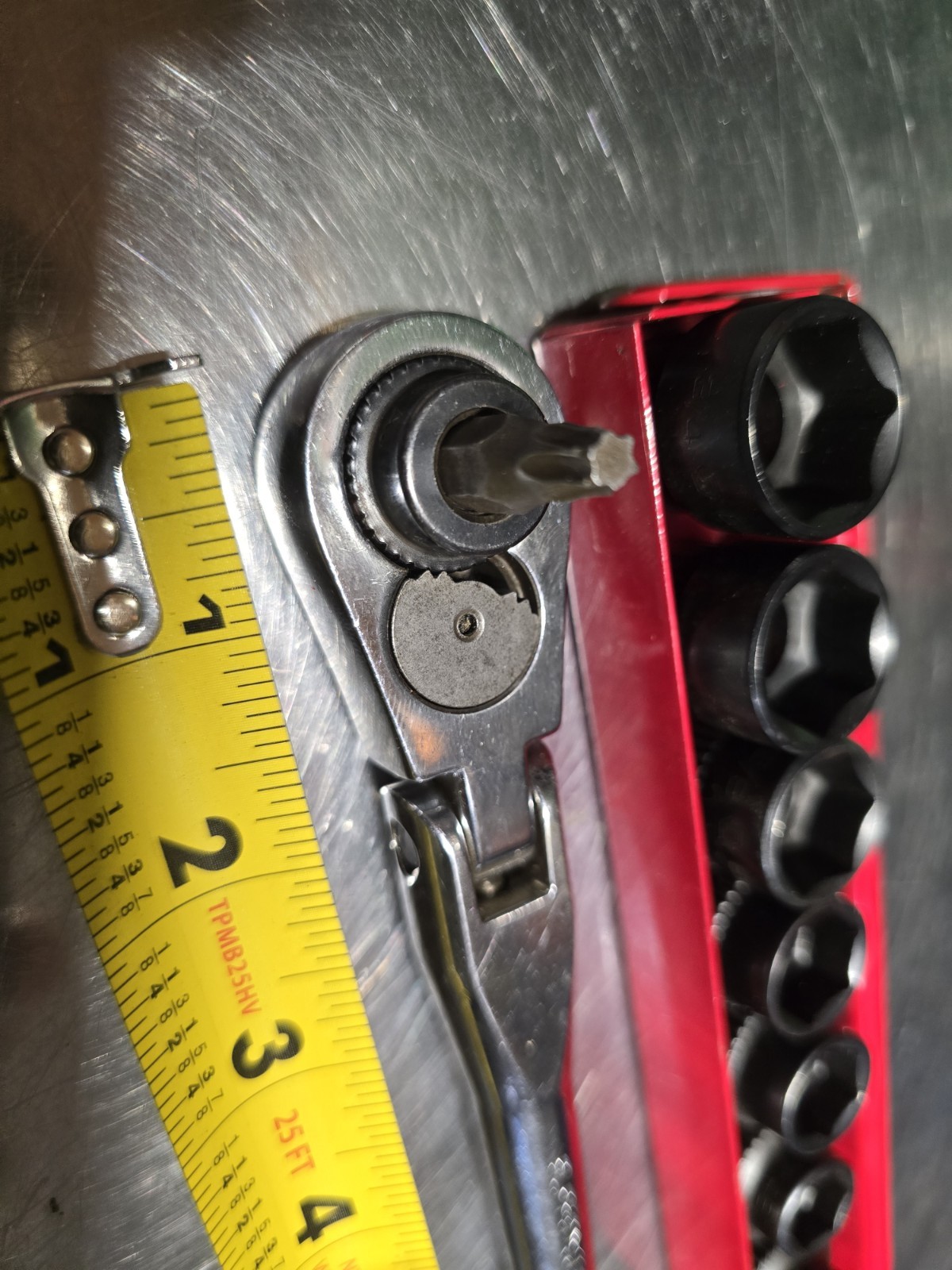 MATCO TOOLS MILTARY PASSTHTOUGH RATCHET AND SOCKET SET SAE. BIT DRIVER INCLUDED