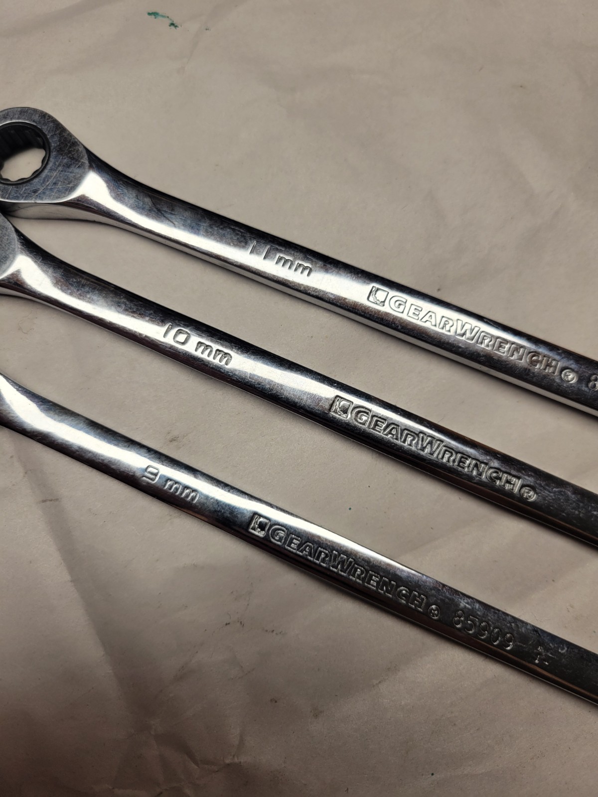Gearwrench 8mm,9mm,10mm 11mm LX-Ratcheting Gearbox Wrenches VG PLUS COND 4pc
