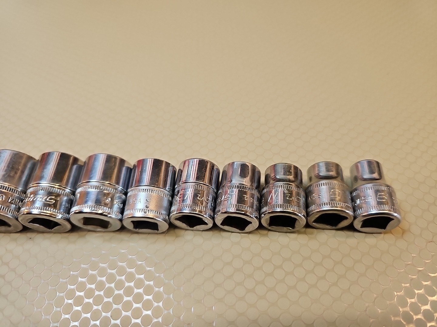 Snap-on FSM 11 pc 3/8″ 6-Pt Metric Shallow Socket Set- 9mm to 19mm USA *READ*