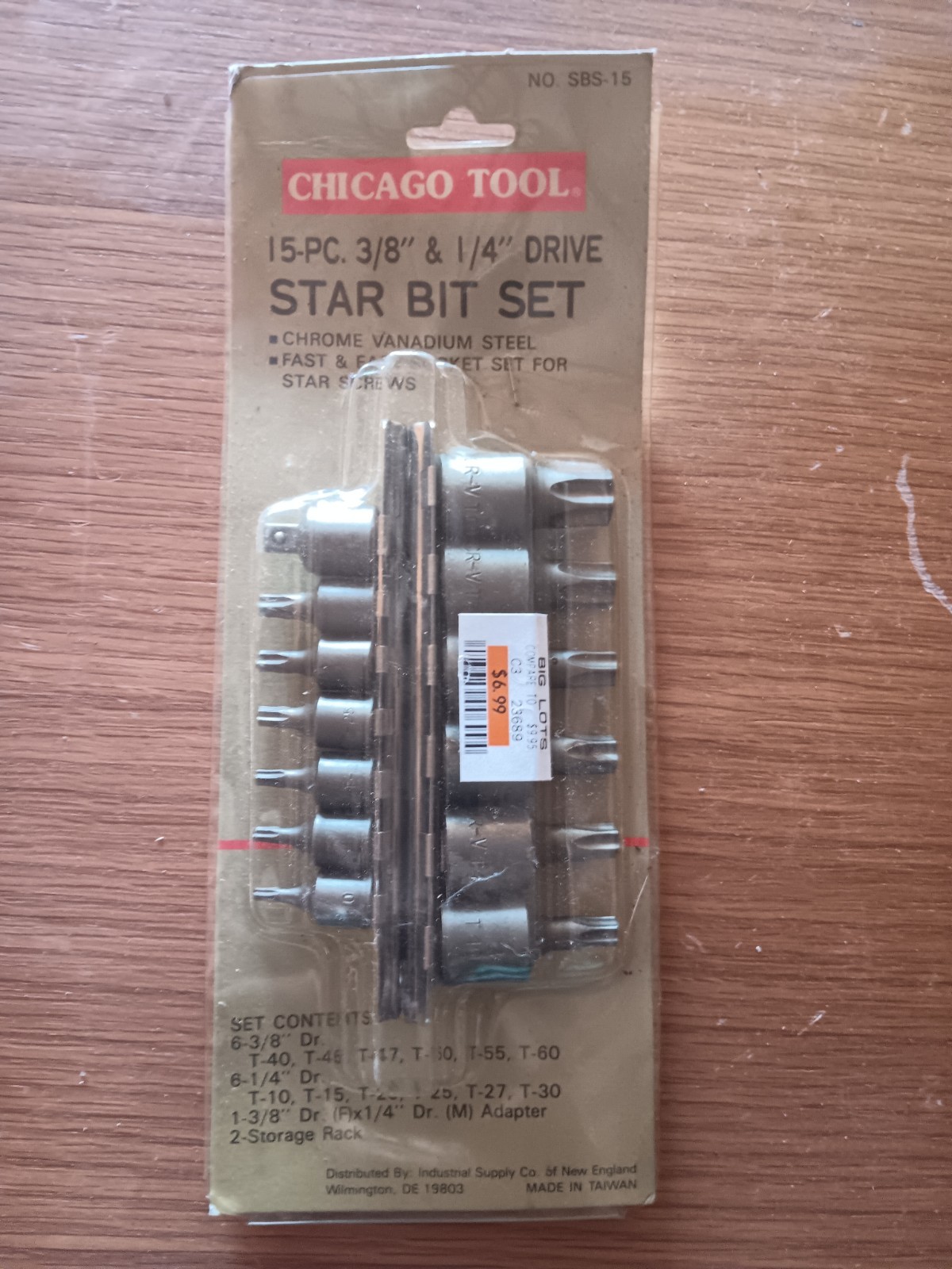 nos chicago tools 15 Piece 1/4 & 3/8″ Drive Torx Star Bit Driver Socket Set