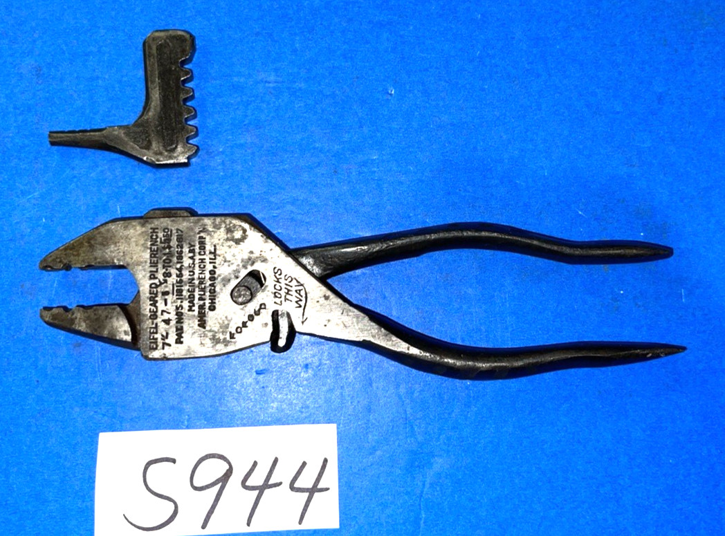 EIFEL TOOLS VINTAGE GEARED PLIERENCH 7 INCH 1 EXTRA HEAD