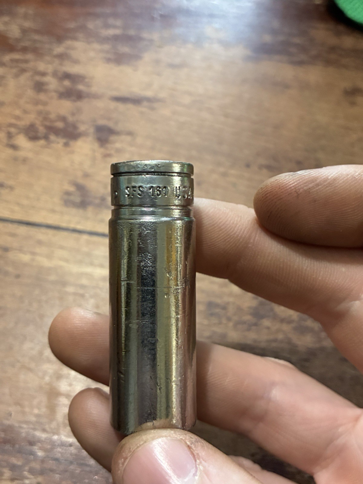 Vintage Snap-on Underline Logo SF161 3/8″ Drive 1/2″ SAE Deep 6 Pt Socket Rough