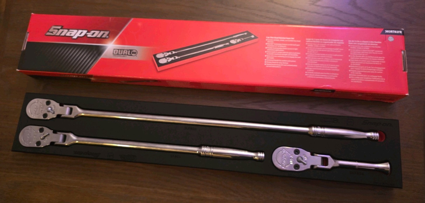 Snap-On Tools New 1/2″ Drive Flex Head Ratchet Set SKF80A SF80A SLF80A 303RT02FR