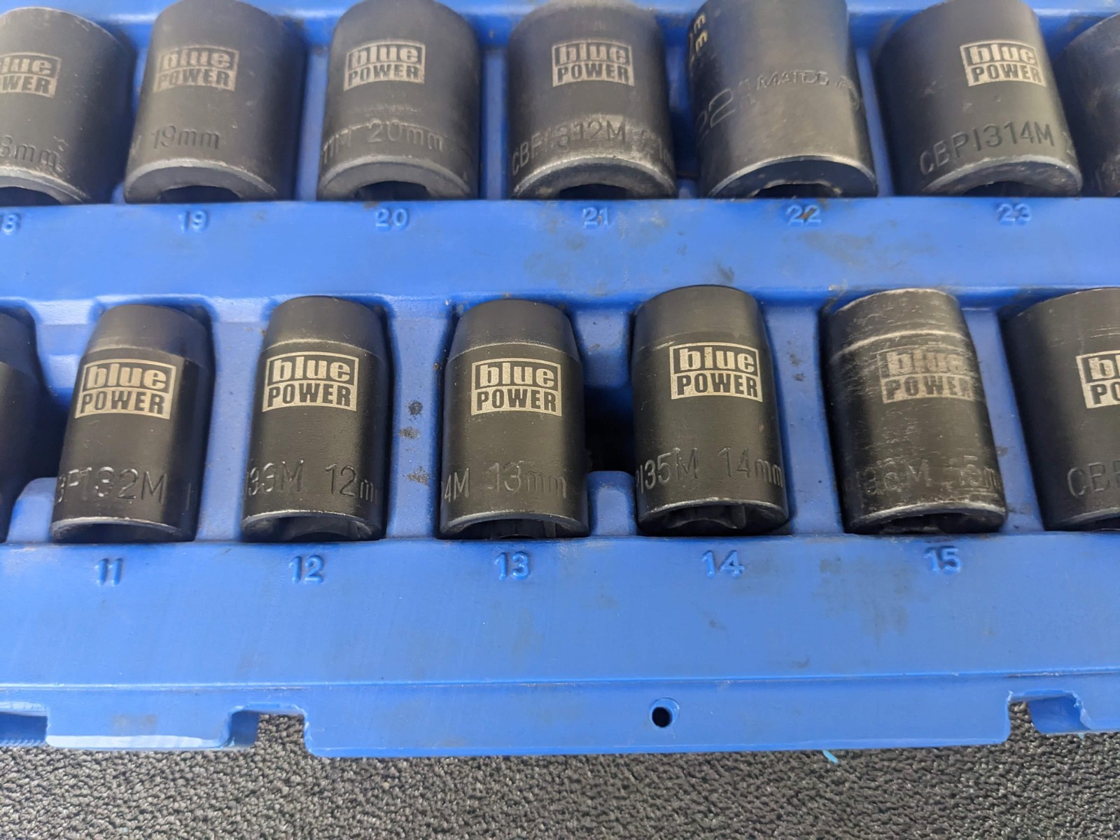 #bn386 Cornwell Blue Power CBPI3M 15pc Metric 1/2″ Driver Socket Set 10-24mm