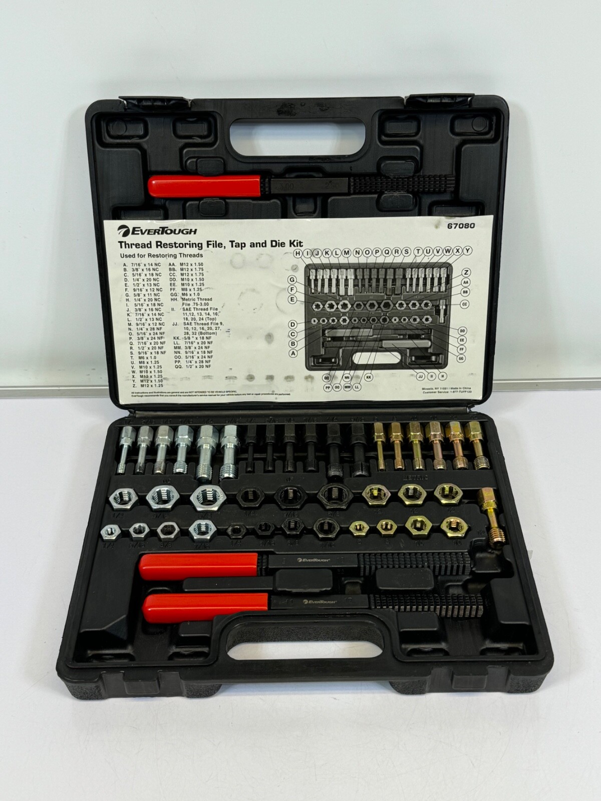 EverTough 67080 Thread Restoring File, Tap, and Die Kit / For Restoring Threads
