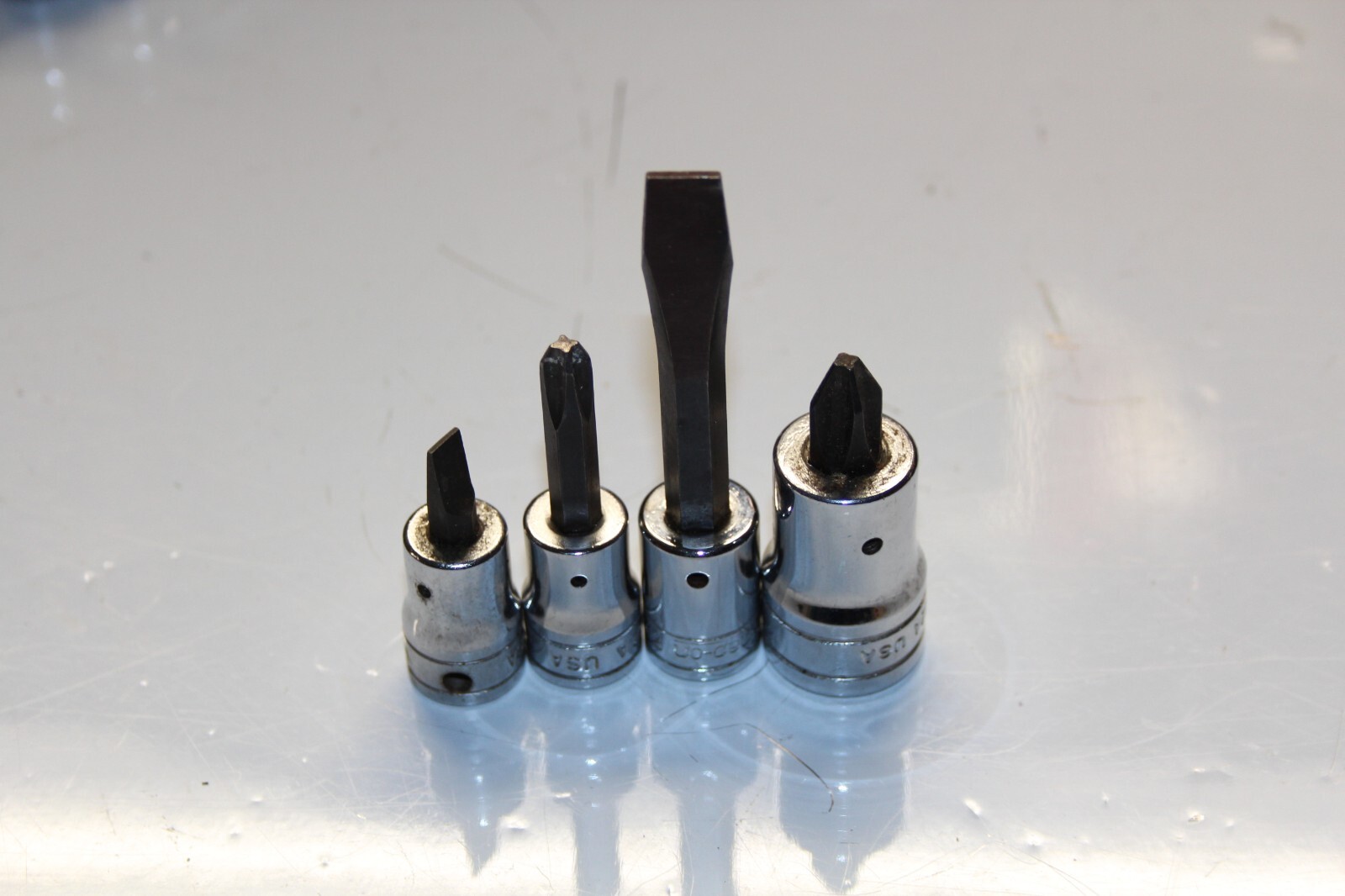 SNAP-ON TOOLS 1/2″ 3/8″ DRIVE FLAT/PHILLIPS SOCKET DRIVER LOT 4pc USA