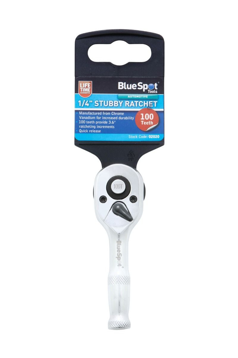 Blue Spot Tools Stubby Ratchet 1/4»D 100 Teeth Quick Release