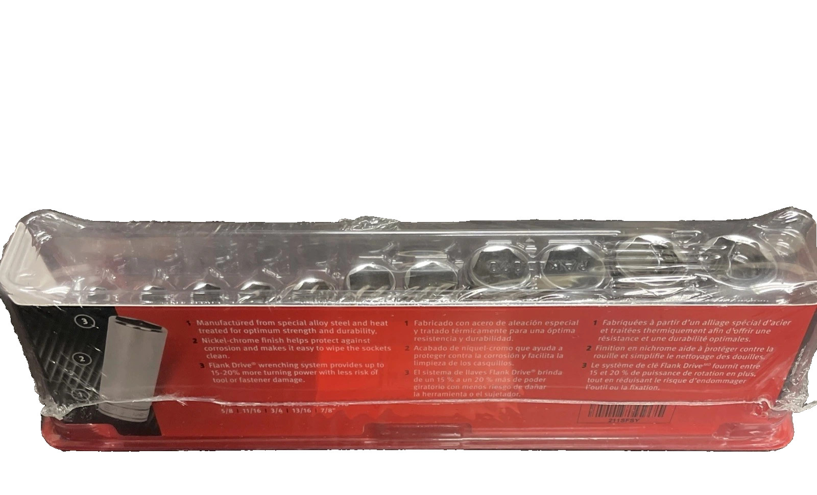 Snap-on 11 pc Tools 11pc 3/8″ Drive SAE 6 Point Deep Chrome Socket Set 211SFSY
