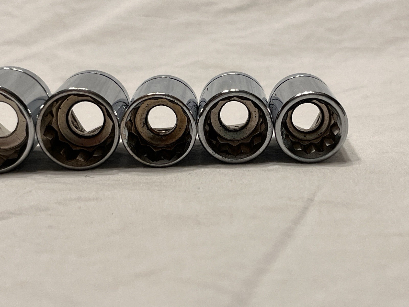 Taiwan 12 Point 3/8″ Drive 7 Piece Socket Set Chrome