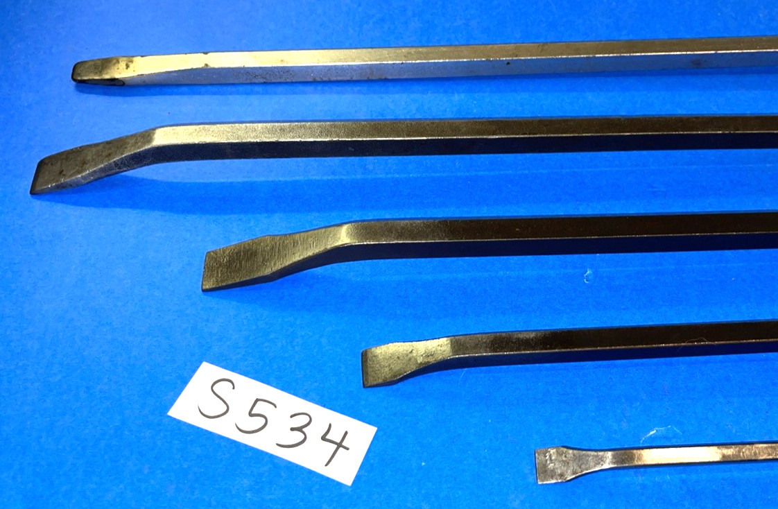 SNAP-ON TOOLS 5 PIECE OLDER PRYBARS & LARGE SCREWDRIVER
