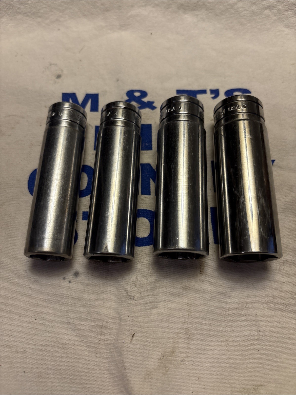Snap-on Tools USA 1/2″ Drive 4pc 6pt SAE Deep Chrome Socket Set TS201-TS261