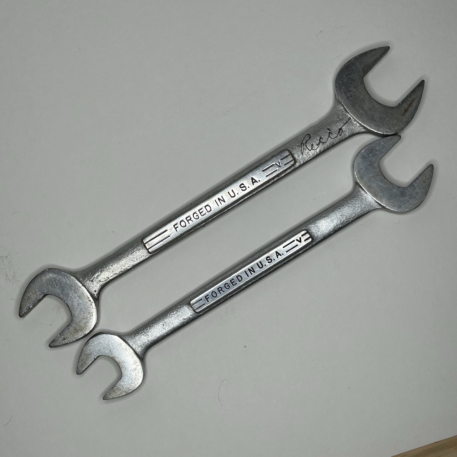 Craftsman V Series USA 3/4×7/8 & 5/8×3/4 Open End Wrenches Forged Steel Set