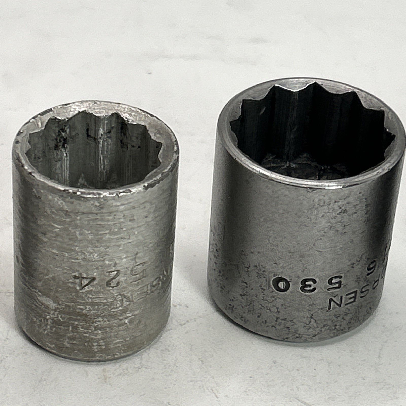 7 VINTAGE THORSEN 1/2″ DRIVE SET 12 POINT SOCKETS – 3/8 To 1/2 Adapter 7/16-1”