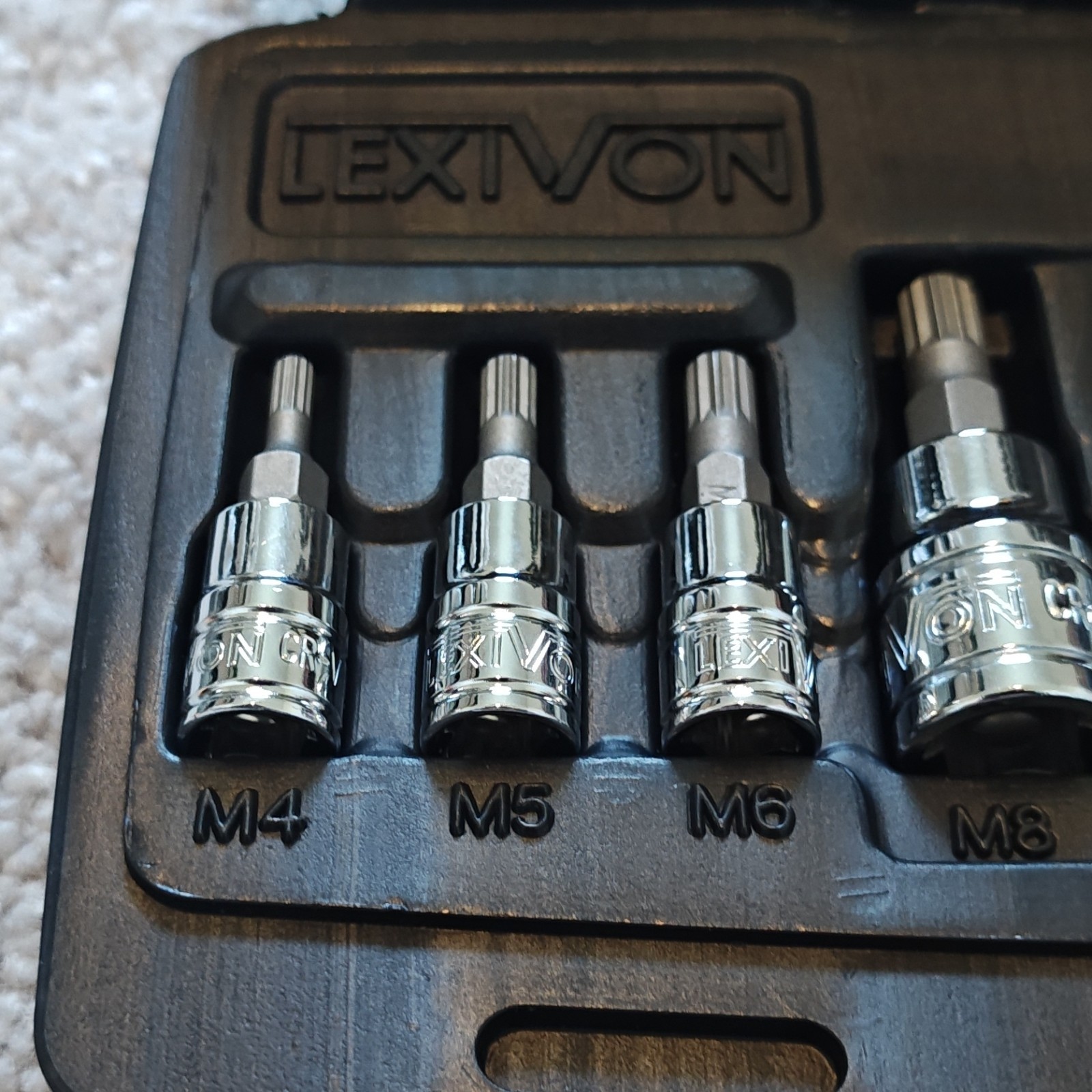 LEXIVON XZN Premium S2 Alloy Steel Triple Square Spline Bit Socket Set 10-Piece