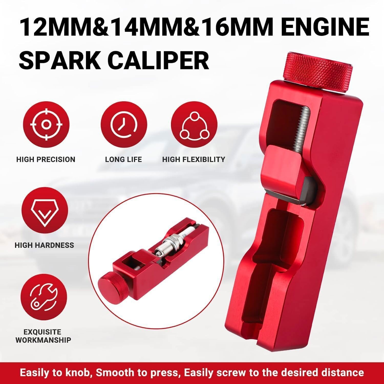 Matte Engine Spark Plug Gap Tool Gapping Gapper 10mm 12mm 14mm 16mm Universal