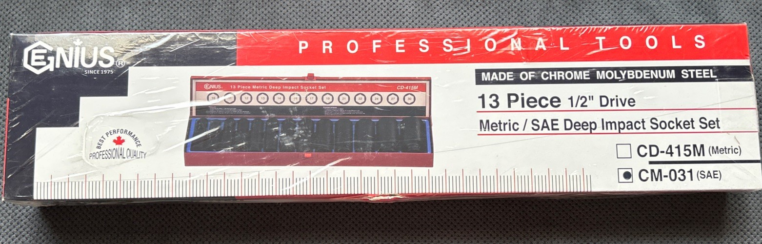 Genius 13 Piece 1/2″ Drive SAE Deep Impact Socket Set CM-031 (CD413S)