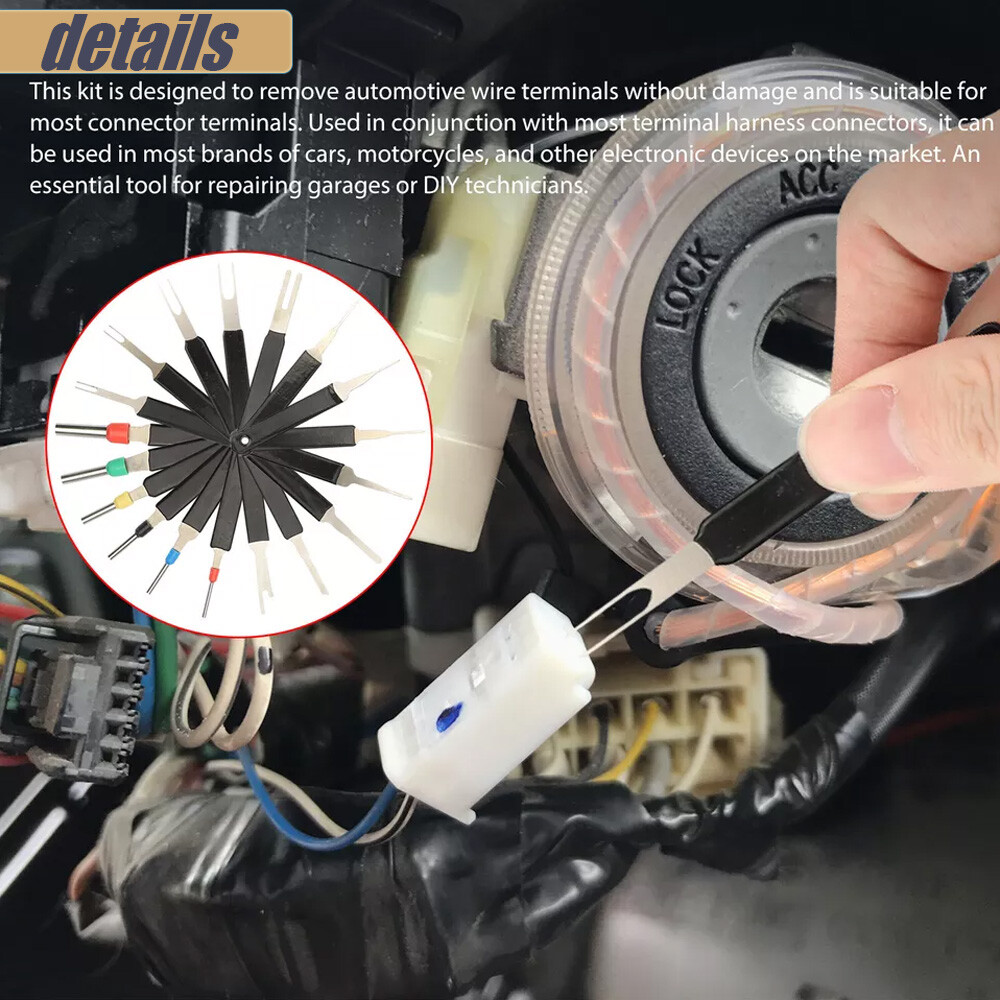 18 Pcs Heavy Duty Terminal Removal Kit For Car Wire Connector Pin Tool