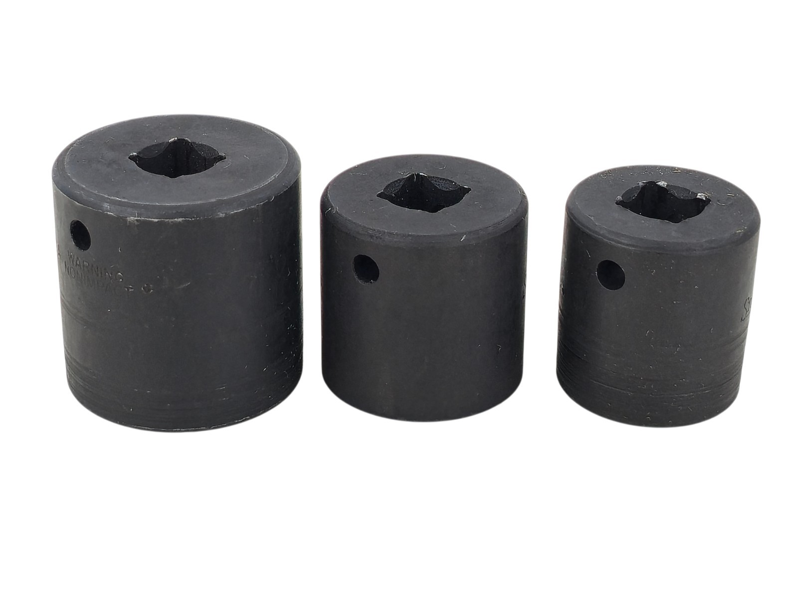 7 SNAP-ON 1/2″ DRIVE 8 POINT SAE SHALLOW DOUBLE SQUARE POWER SOCKETS