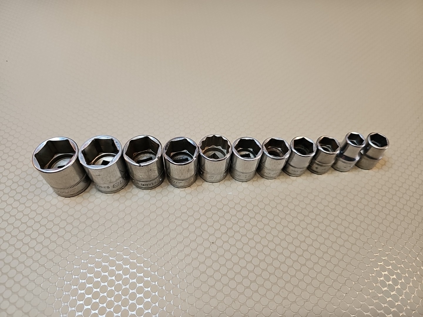 Snap-on FSM 11 pc 3/8″ 6-Pt Metric Shallow Socket Set- 9mm to 19mm USA *READ*