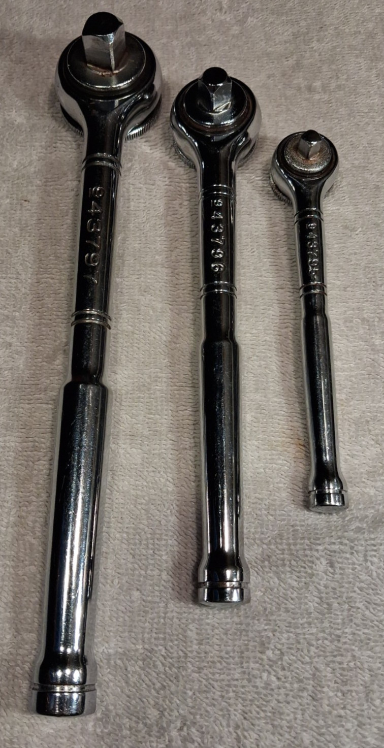 Craftsman USA 1/4″,3/8″,1/2″ Drive 43795,43796,43797 Ratchet Set,Vintage 1980’s