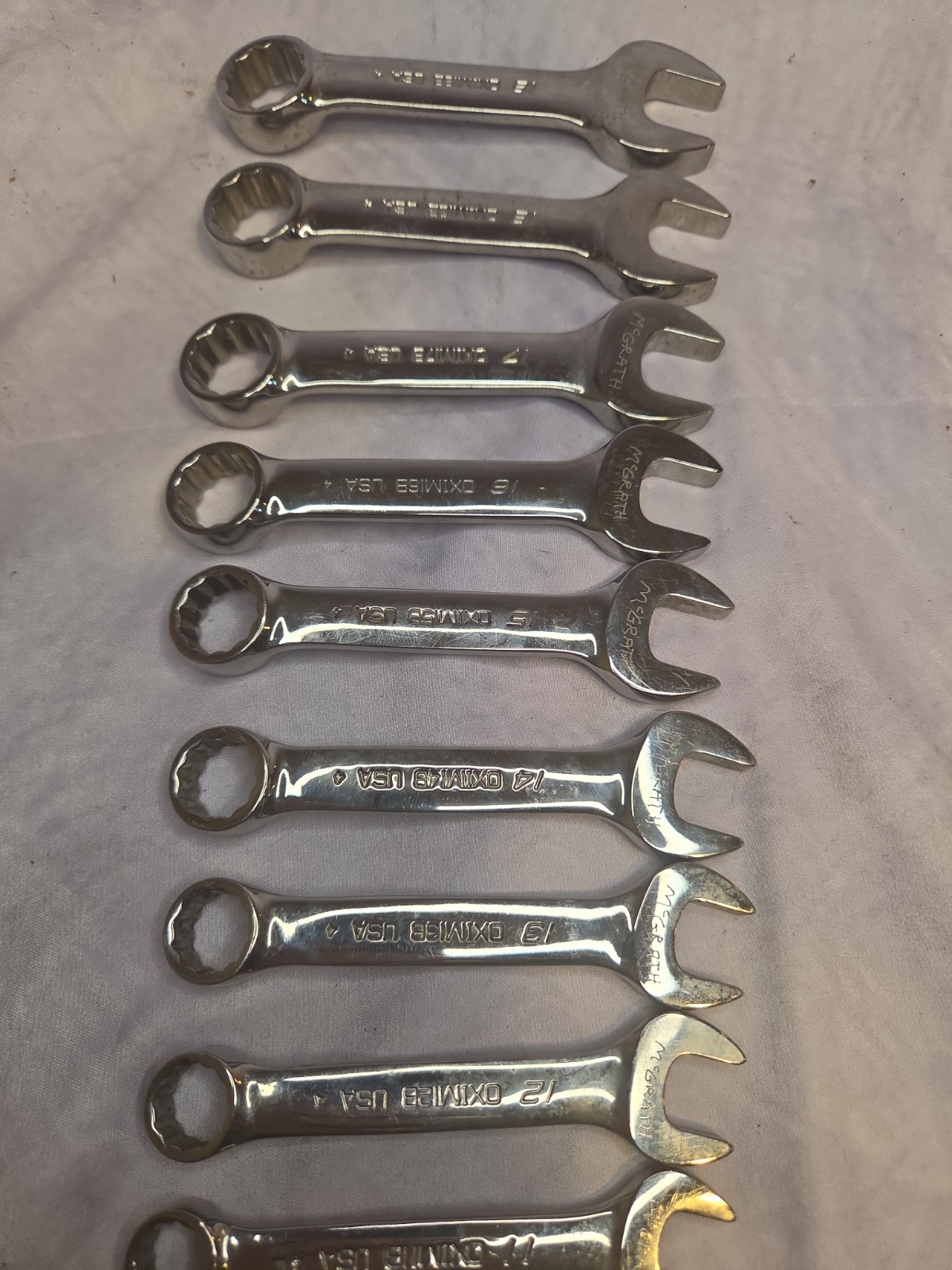 SNAP ON TOOLS metric STUBBY Wrenches 19-10 mm . Mechanic car tools