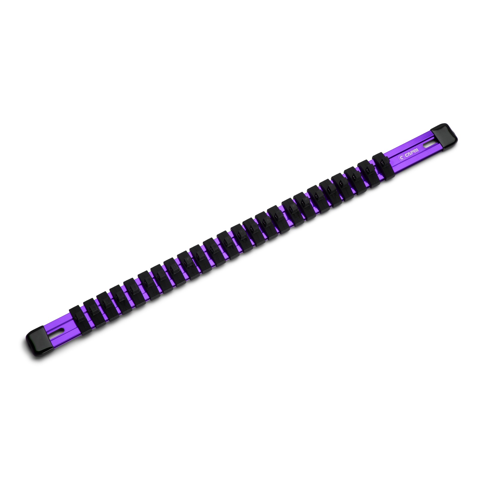 Capri Tools Aluminum Socket Rail with Socket Clips, 17″ Long, Purple