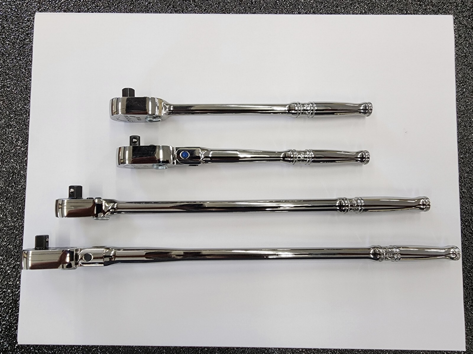 Snap-on Tools USA NEW 4-Piece 1/4″ Drive Fixed & Flex Head Chrome Ratchet Set