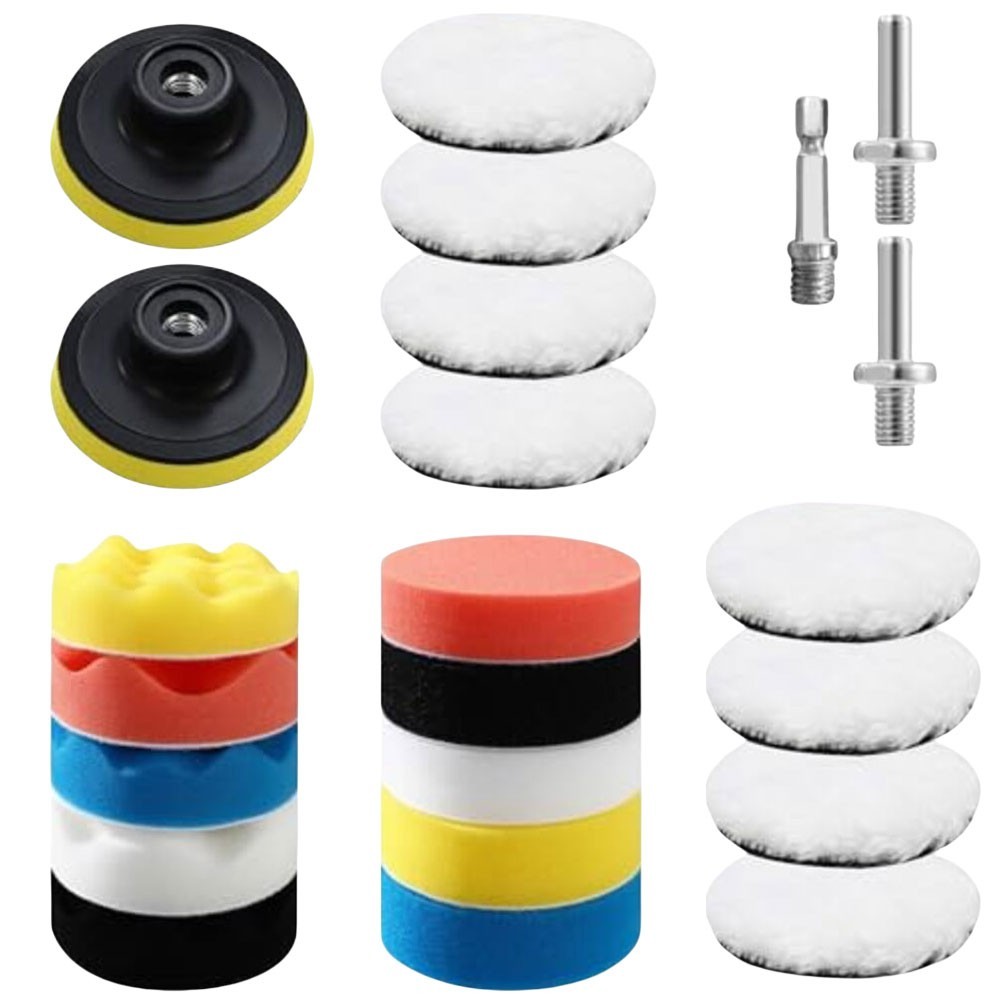 80mm Polishing Kit Wool Polishing Pads 23 Pieces Kit Color-Coded Sponges