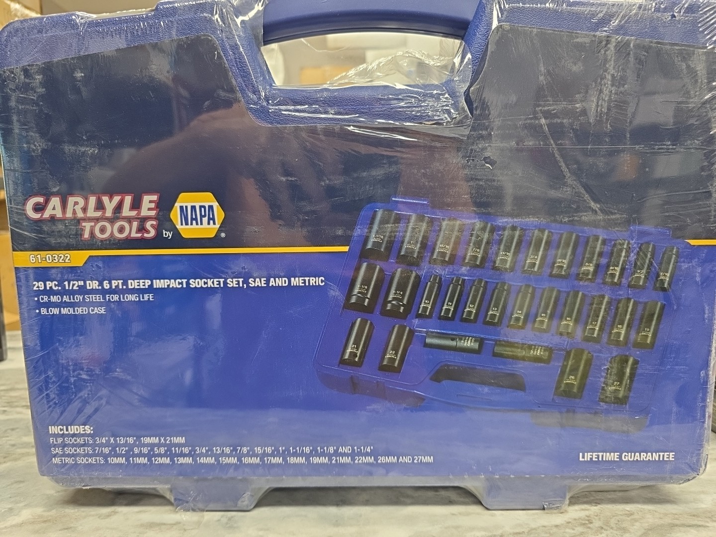 Carlyle Socket Set 29 Pc. 1/2″ Dr. 6 Pt. Deep Impact Socket Set SAE BRAND NEW!