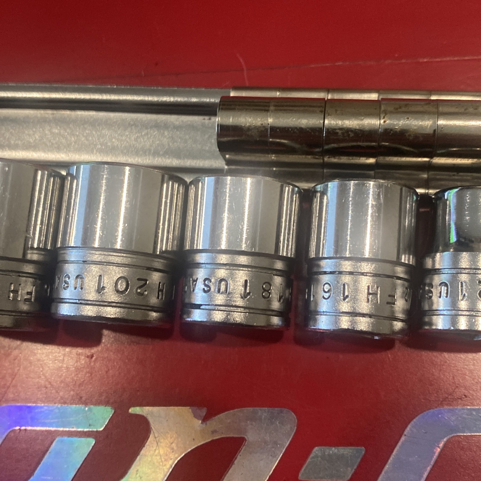 Snap-on FH 281-081 10 Piece Socket Set (FH141 Missing)