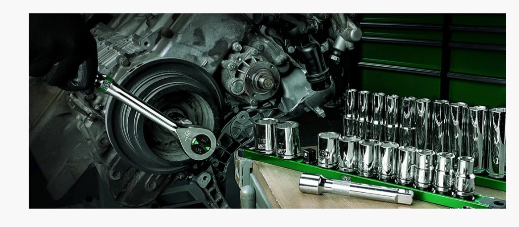 SK Professional Tools 1/2″ Drive 11 Piece SAE Socket Set With Rail New WARRANTY