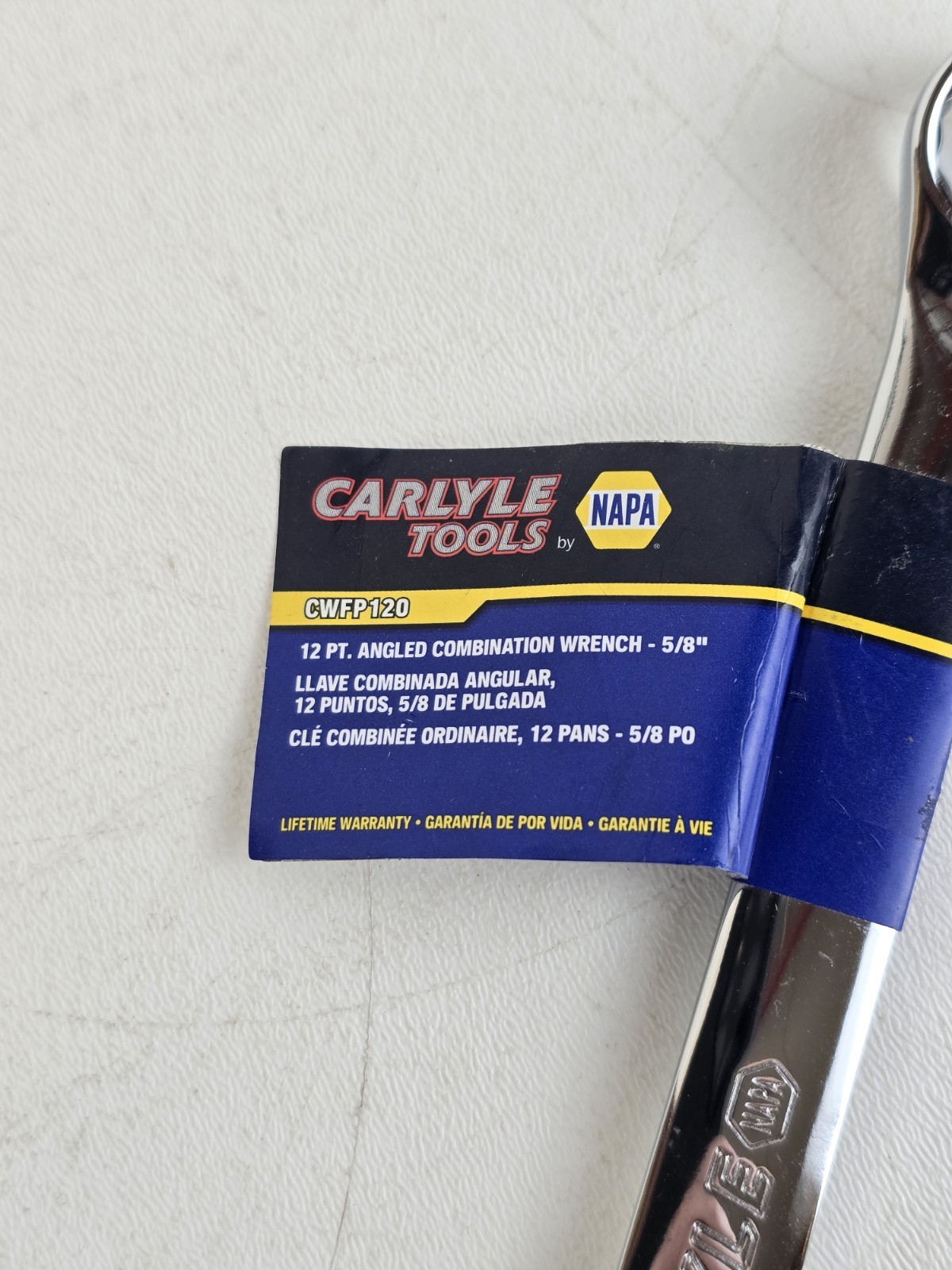 NAPA Carlyle SAE Combination Wrench 12 Pt 5/8″ CWFP120 Polish Chrome