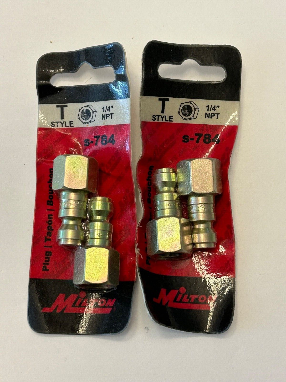 MILTON s-784 T-Style 1/4″ NPT – 2 packet / 4 Pcs – New