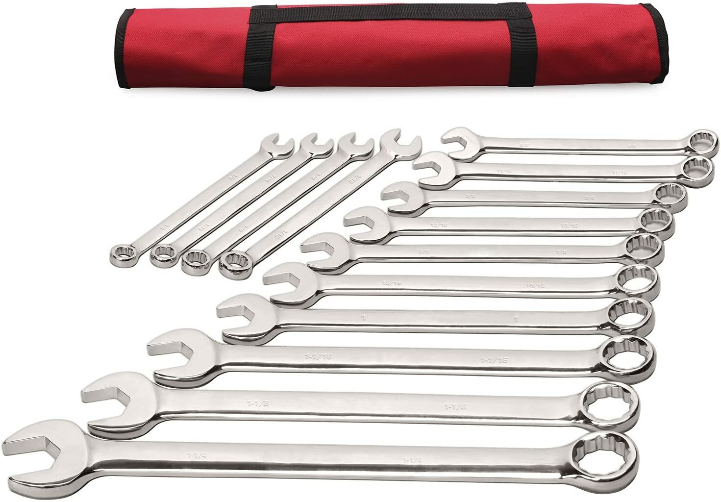 14Pc Premium Extra Long Large Size SAE Inch Combination Wrench Set, Fractional S